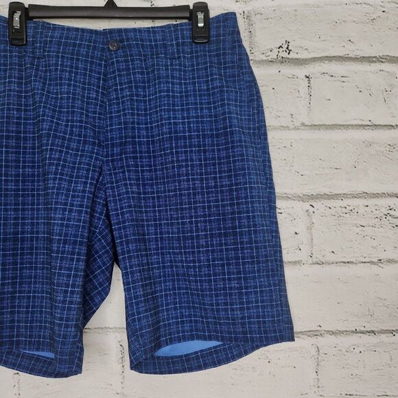 Grandslam Men’s Dark Blue Checkered Shorts With Pockets Size 34 - Picture 4 of 12